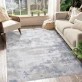 GAOMON grey and taupe 9 by 12 foot abstract area rug