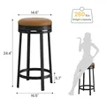 GAOMON 24 Inch Swivel Bar Stools, Set of 4: view 2