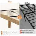 GAOMON Queen Wood Bed Frame with LED Rattan Headboard: view 5