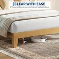GAOMON Queen Wood Bed Frame with LED Rattan Headboard: view 6