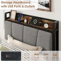GAOMON Twin Bed Frame with Storage Drawers and Charging: view 5