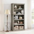 GAOMON grey 67.4 inch tall 5 tier farmhouse bookcase