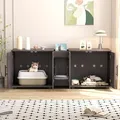 GAOMON Walnut Double-Room Cat Litter Box Enclosure: view 2
