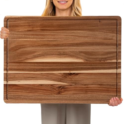 GAOMON XXL acacia wood cutting board with juice groove
