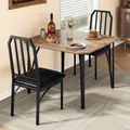 GAOMON 3-piece brown and black dining table set for 2 with upholstered chairs