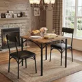 GAOMON 3-Piece Dining Table Set for 2, Rustic Brown: view 2