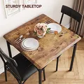 GAOMON 3-Piece Dining Table Set for 2, Rustic Brown: view 5