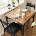 GAOMON rustic brown 3-piece dining table set for 2 with padded chairs