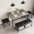 GAOMON Dining Table Set for 4 with Storage Bench: view 2