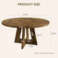 GAOMON 47 Inch Round Dining Table, Wood Pedestal Base: view 2