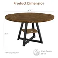 GAOMON 47 Inch Round Dining Table with Storage Shelf: view 2