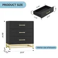 GAOMON 3 Drawer Dresser with Metal Handles, Black: view 2