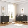 GAOMON 3 Drawer Dresser with Metal Handles, Black: view 3