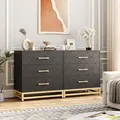 GAOMON 3 Drawer Dresser with Metal Handles, Black: view 6