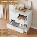 GAOMON 5 Drawer Tall Dresser with Gold Accents: view 5