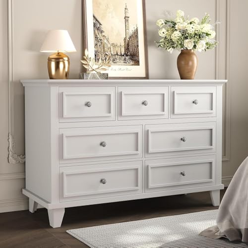 GAOMON white 47 inch wide 7 drawer dresser