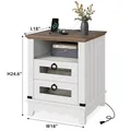 GAOMON 18 Inch Farmhouse Nightstand with Charging Station: view 2