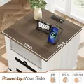 GAOMON 18 Inch Farmhouse Nightstand with Charging Station: view 3