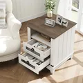 GAOMON 18 Inch Farmhouse Nightstand with Charging Station: view 4