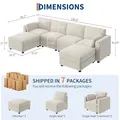 GAOMON 136 Inch Modular U-Shaped Sectional Sofa: view 2