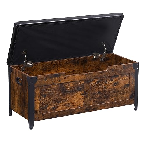 GAOMON rustic brown 39.4 inch storage chest bench